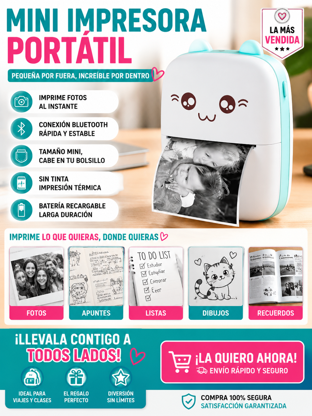 Mini Impresora Térmica Portátil -SnapPrint-